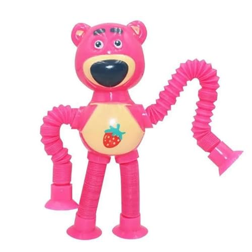 Image of RENARSH 4Pack Telescopic Suction Cup Toys, Shape-changing LED Giraffe, Taddy, Poppy Toy for Kids, Age 3+
