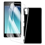 OAGELIM 2er Pack Bildschirm Schutzfolie + Hülle Kompatibel mit Lenovo Vibe Shot Z90-7 (5 Zoll) Künstlerisch Bedruckte Hülle & Gehärtetes Glas Kratzfest (Schwarz)