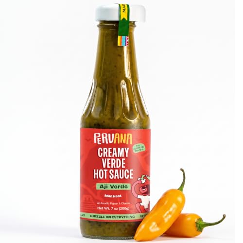 Tradición Peruana Aji Verde Sauce - Authentic Peruvian Green Sauce for Grilled Chicken, Burgers, Steaks, and Backyard BBQ (7 fl oz)