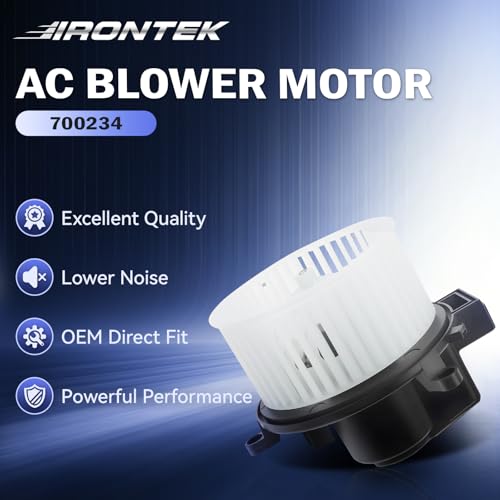 Image of IRONTEK Blower Motor Fan 700234 Compatible for Dodge 2006-2007 Caravan, for Ford 2007-2021 Expedition, for Jeep 2006-2010 Commander, for Chrysler 2017-2023 Pacifica, for Lincoln 2007-2022 Navigator