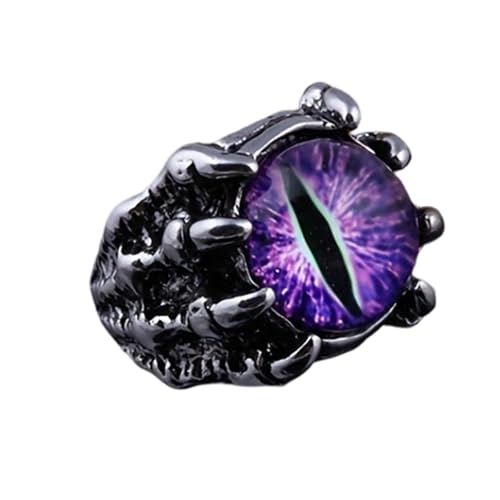 XAGMODSHN Forme Unique d ' oeil de démons de patte de loup réglable pour les hommes femmes, accessoires de fête de Texture en alliage anneaux de patte de...