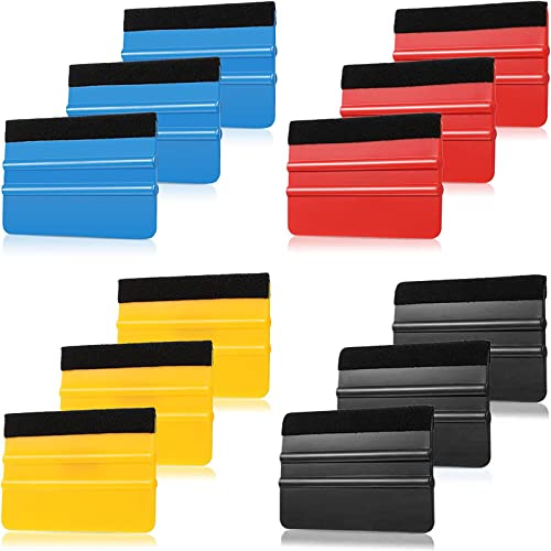 Frienda 12 Pcs Felt Edge Squeegee for Vinyl, 4 Inch Plastic Edge...