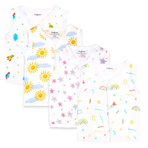 Image of Kidbea Baby-Boy's Geometric Relaxed Fit JH SP SU ST RA PO4 36 Jhabla Pack of 4 B