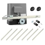 CO-Z 280W Kit Automazione Cancello Scorrevole, Motore Cancello Scorrevole per Porte Fino a 600kg 12m con 2 Telecomandi, Cremagliera 8x0.5M e Sensori a Infrarossi per Casa Giardino Garage
