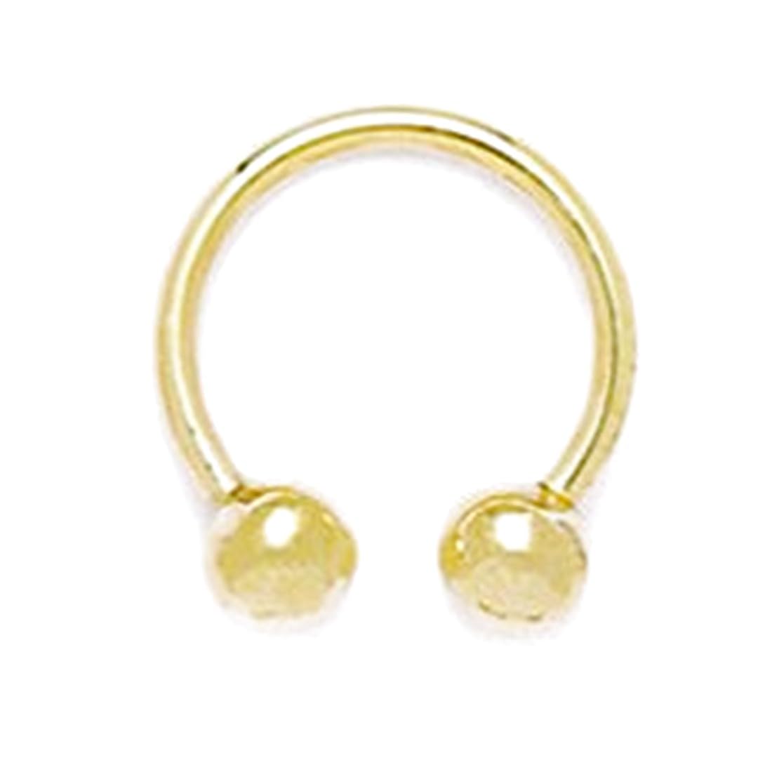 14 Karat Gelbgold, 16 Gauge, kreisförmiges Körper-Piercing, Schmuck, Barbell, Maße: 14 x 12 mm, Schmuckgeschenke für Frauen, Gelbgold