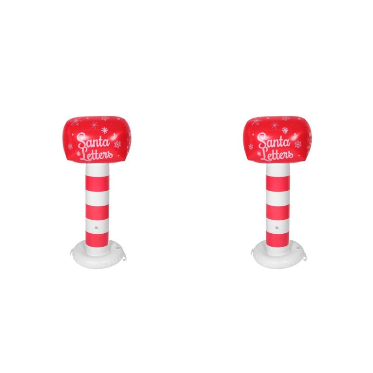 Toyvian 2 Piezas Buzón Inflable de Navidad de 42 Pulgadas en PVC para