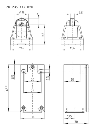 Interruptor de límite ZR235-11z-M20 para sustitución de finales de carrera 2