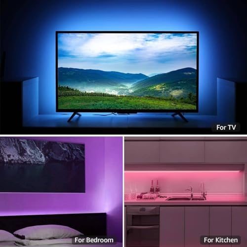 Fita de Led RGB 5050 Rolo de 3 ou 5 Metros Alto colante com bluetooth e Fonte USB com Controle via A
