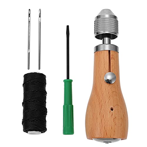 EXCEART 1 Juego Grapadora De Cuero Herramienta De Costura De Tela Suministros Para Manualidades De Cuero Diy Kits De Artesanía De Cuero Puntadas Trabaja Costura a Mano Coser a Mano Madera