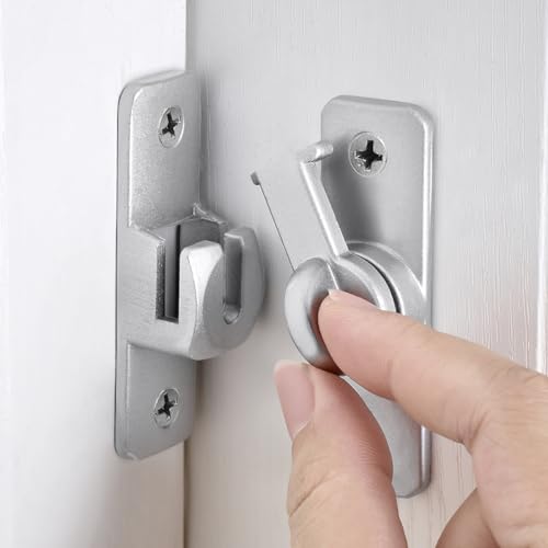 2 Packs Silver Aluminum Alloy Gate Lock,90/180 Degree Barn Door Latch