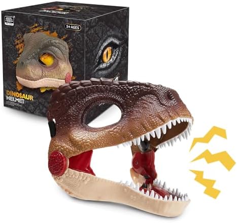 Máscara de Dinosaurio, Realista Dino Mask con Mandíbula Móvil y E...