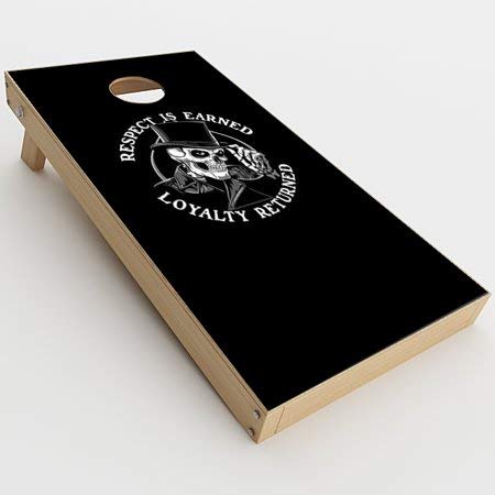 Skin Decals Vinyl Wrap for Cornhole Game Board Bag Toss (2xpcs.) / Respect is Earned,Loyalty Returned