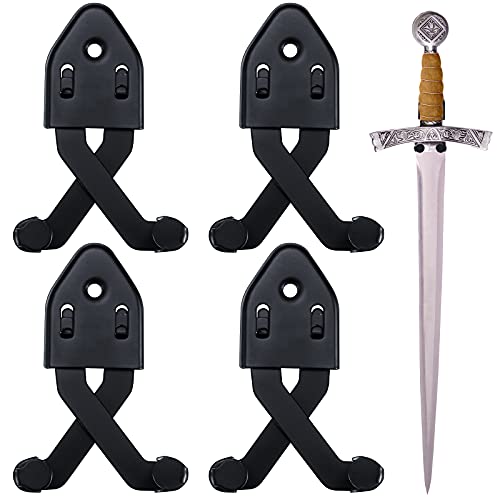 4 Pieces Metal Single Sword Wall Mounts Vertical Wall Sword Display Hook Universal Sword Holder Multifunctional Adjustable Sword Wall Mount 4 Pieces Metal Single Sword Wall Mounts Vertical Wall Sword Display Hook Universal Sword Holder Multifunctional Adjustable Sword Wall Mount