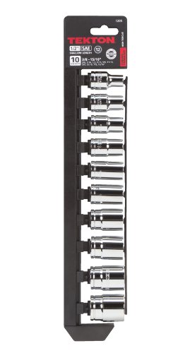 Tekton 1/2-Inch Drive Socket Set, Inch, Cr-V, 3/8-Inch - 15/16-Inch, 10-Sockets | 1205 #TOP4