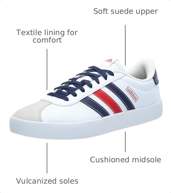 Image of adidas Vl Court 3.0 Lace Up Sneakers Shoes Casual - Grey