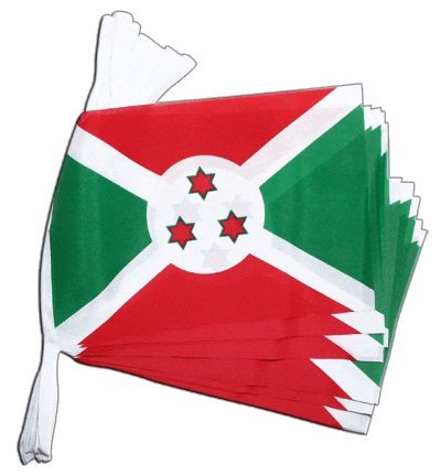 Guirlande drapeau Burundi 5,9m avec 20 pavillons pour décoration festive