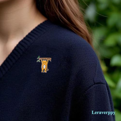 Image of Enamel Pin,Cat Lapel Pin,Cute Orange Kitty Brooch,Humorous Cartoon Kitty Badge,Gift For Friends Cat Lovers Teens Family Colleagues,Denim Jacket,Canvas Bag,Backpack,Jeans Accessory,DIY Decor