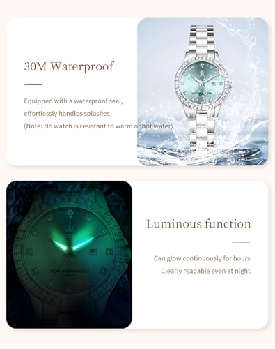 Image of OLEVS Womens Watch Gold Ladies Dress Elegant Luxury Stainless Steel Waterproof Easy to Read Small Wrist Watches for Women