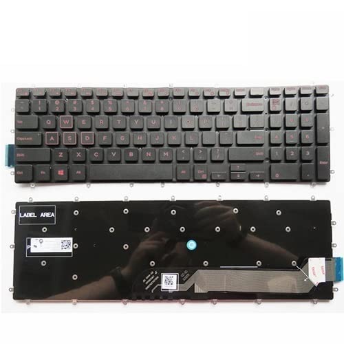 Clavier portable Dell Inspiron 15 7000 3583 configuration US QWERTY lettrage rouge bureau