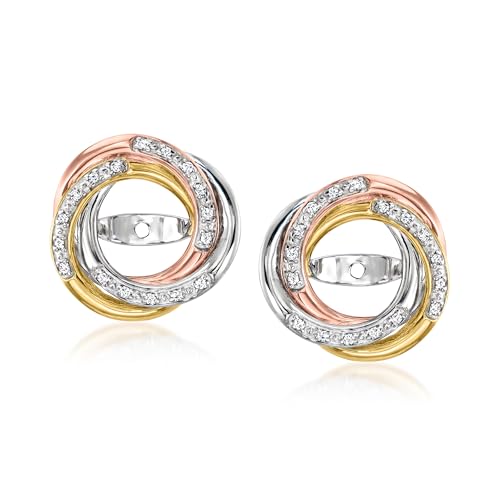 Ross-Simons 0.10 ct. t.w. Diamond Swirl Earring Jackets in Tri-Colored Sterling Silver3