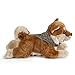 BuryTony 10" Lie Down Shiba Inu Plush Doggie with Japan Arabesque Retro Scarf Stuffed Animal