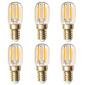 DoRight 6 stuks E14-filament, kandelaarlampen, 2 W, LED-gloeilamp, T22, dimbaar, vintage barnsteenglas, buislamp…