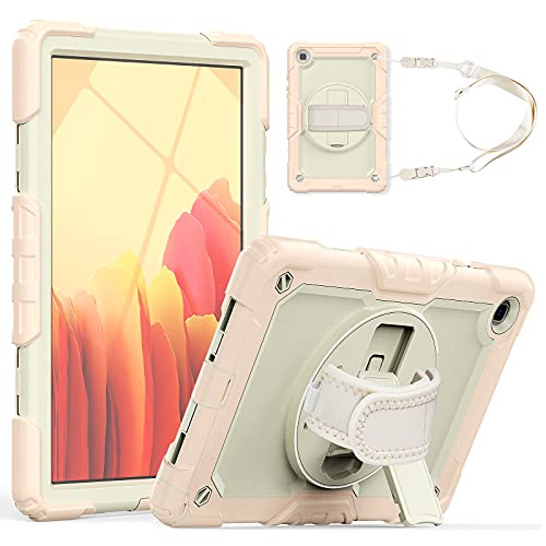 Funda para Samsung Galaxy Tab A7 2020 [Soporte Giratorio de 360° y Correa de muñeca], Funda Protectora antigolpes para Todo el Cuerpo para Tab A7 10,4 Pulgadas SM-T500/T505/T507 Oro Rosa Cover