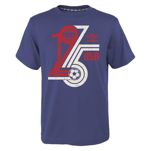 Umbro Men's USA Short Sleeve T-Shirt, Skipper Blue/EGRET, Large