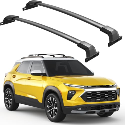 Image of Roof Rack Cross Bars 300lbs Compatible with Chevy Chevrolet Trailblazer 2021 2022 2023 2024 2025 2026 L LT ACTIV RS, Heavy Duty All-Metal Aluminum Crossbar Luggage Racks Roof Rails Rooftop