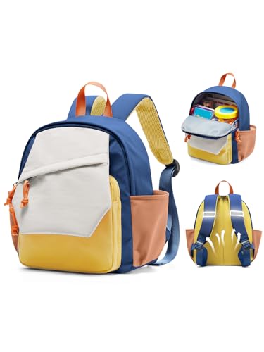 kibachev Mochila Escolar Infantil de 10 Litros para Niña y Niño de 3-4 Años, Mochila Guardería Infantil con Bolsillos y Reflectante Amarillo