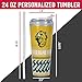 Rico Industries NCAA North Dakota State Bisons Standard 24oz Personalized Tumbler W/Hinged Lid - Team Colored Travel Tumbler - Keeps Drinks Cold or Hot