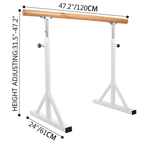 Popsport Ballet Barre 4 Ft Adjustable Ballet Bar Freestanding Heavy Duty Dancing Stretching Ballet Barre Portable for Home(4FT,White) - Thumbnail 7