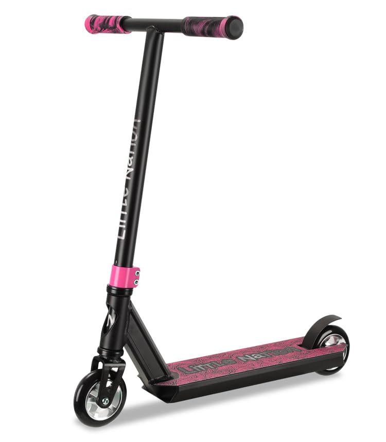Little Nation Kids Stunt Scooter – Lightweight Aluminium Micro Scooter with HIC Compression & ABEC-9 Bearings, Perfect for Kids Ages 4–8, Boys & Beginners (Pink)