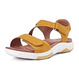 Cobb Hill Damen Fiah Flache Sandale, Gelbes Nubuk, 41.5 EU Weit