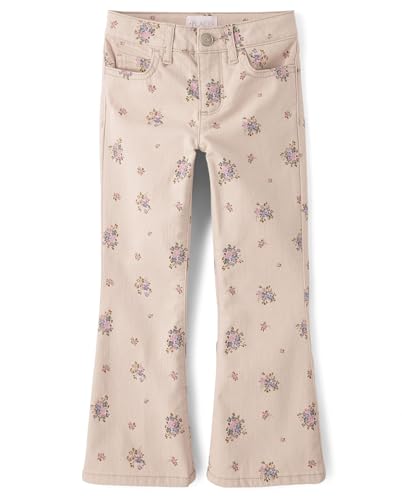 The Children's Place,Girls,Flare Jeans,Warm Stone Floral High Rise,12