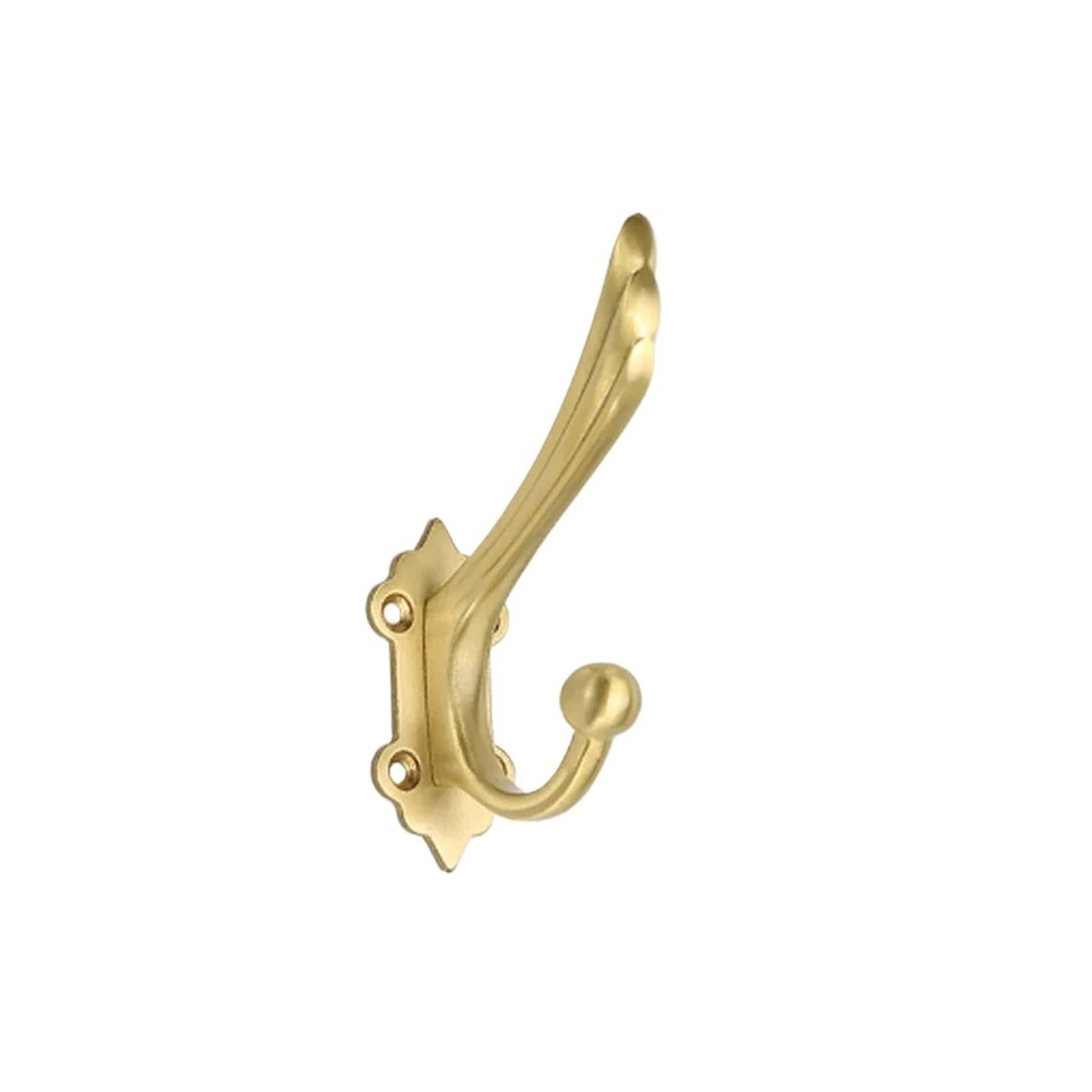 Yxinaer One Color Brass Plated Single Robe Hook Wall Brass Clothes Hook