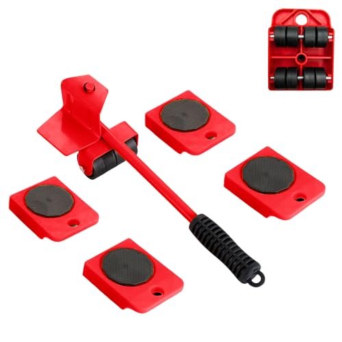 Transportador de Mobiliario. Elevador de Carga con Ruedas. Herramienta de Elevación de Muebles. Ruedas para Transportar en Hogar, Mudanzas, Almacén. Set de Transporte de Objetos hasta 150 Kg.