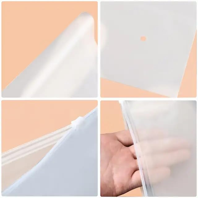 Image of 5Pcs Plastic Packaging Bag, Frosted Zipper Bag for Clothe, Travel Bag For Shoes Cosmetic Jewellery Tolitary School Trip| Zip Lock Bag with Air Vent Hole, Multipurpose Storage Pouch (1 Set)