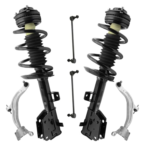 Image of Detroit Axle - FWD Front Struts Suspension Kit for 2017-2019 Chrysler Pacifica [Hybrid Models], 2 Struts with Coil Spring 2 Lower Control Arms with Ball Joints 2 Sway Bars 2018 Replacement
