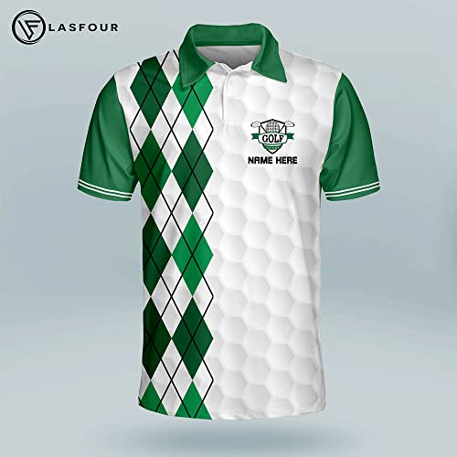 LASFOUR Personalized Funny Golf Shirts, Crazy Golf Polo Shirts for Men, Dry Fit Sport Polos2