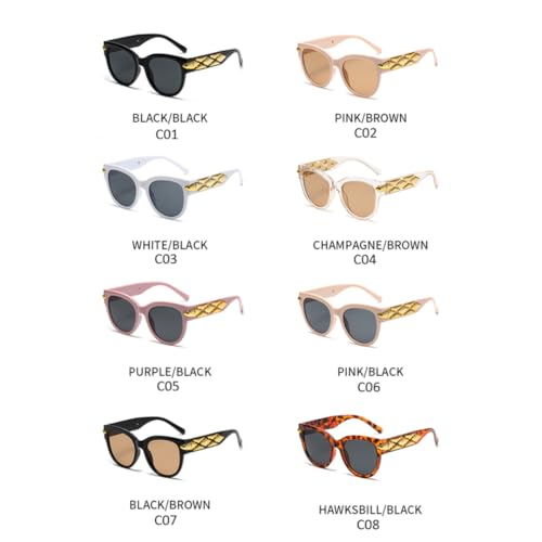 Lunettes de soleil œil de chat rondes pour en finir avec l'éblouissement UV400