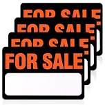 BOHUIZ 4 Pcs for Sale Sign Car Sticker, 12" x 8" Plastic Self-Adhesive Vinyl Sales Sign Decal, for Sale Signs for Vehicles, for Handwriting for Indoor and Outdoor Advertising Signage (B)