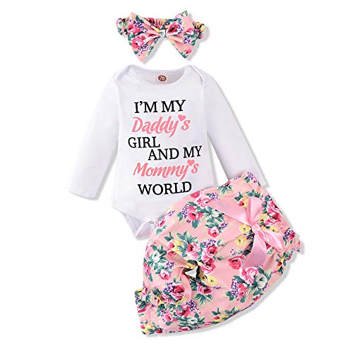 Image of Newborn Baby Girl Romper Jumpsuit Bodysuit +Pants Shorts+Headband Outfit Set
