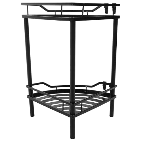 Estante triangular de acero al carbono Toddmomy de 2 niveles para baño 2