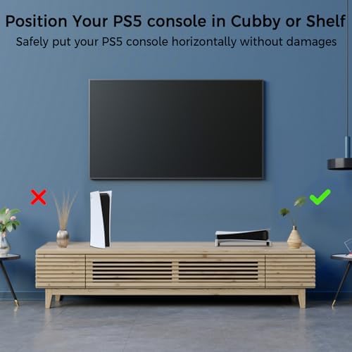 Grathia Horizontal Stand with Slient Cooling Fan for PS5 Slim Console, Compatible with Playstation 5 Slim Disc & Digital Editions, Built-in RGB LED Light, Extra USB 3.0 Port 5 41jT7