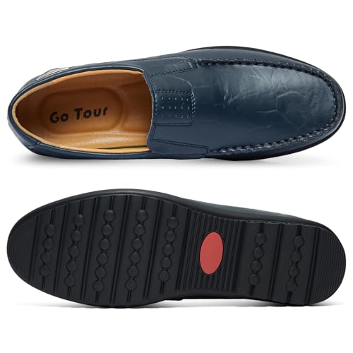 Image of Go Tour Men's Casual Leather Fashion Slip-on Loafers Shoes