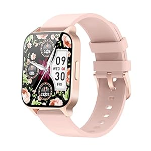 Smart Watches for Women Men IP68 Waterproof, 1.7in Smartwatch Compatible with iPhone Android Phones, Reloj para Mujer Hombre Digital Watch Fitness Tracker with Heart Rate Monitor Pink Gold