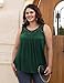 Ahlaray Women's Summer Tunic Tank Tops Sleeveless Loose Solid Lace Shirt Tops, Dark Green, Medium