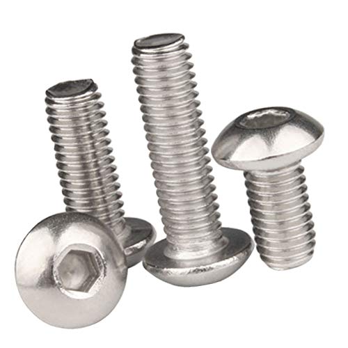 Xiedeai Acero Inoxidable Hexagonal Tornillos - Herramientas Clavos Tornillos Pernos Cabeza Cúpula Botón de Zócalo Pernos M6 Cover