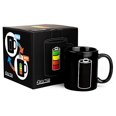 Froster Becher Batterie, Magischer Becher mit Ladebatterie-Thema, Farbwechsel Tasse Cover